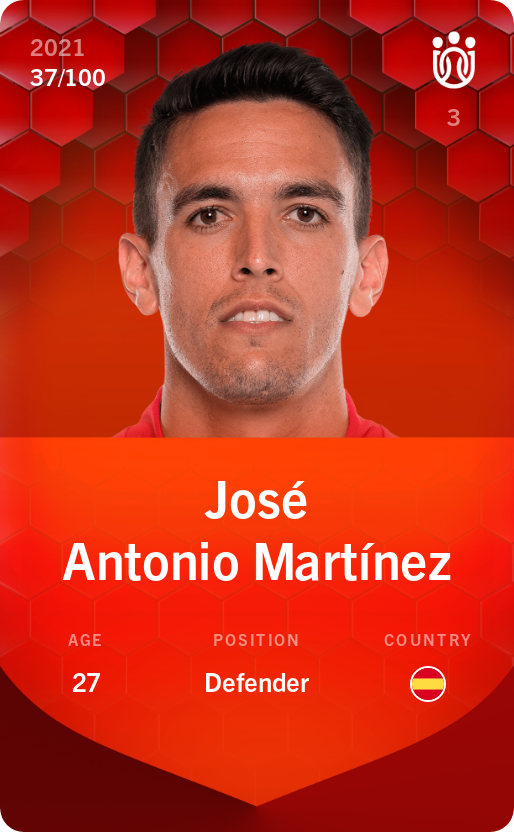 Sorare - Sorare Official - José Antonio Martínez 2021-22 • Rare 37/100 - NFT # 93094365761917421357082651397548483091371180443451709793634325038545144845709