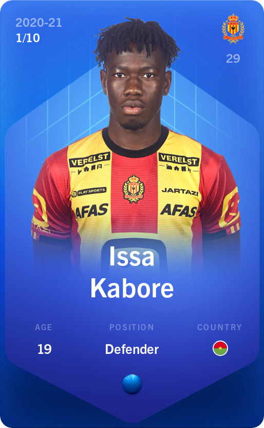 Sorare - Sorare Official - Issa Kabore 2020-21 • Super Rare 1/10 - NFT # 20114007271838958357263686709129449667777921642324186192487212381099503778