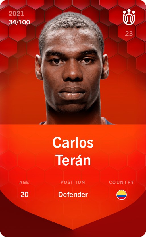 Sorare - Sorare Official - Carlos Terán 2021-22 • Rare 34/100 - NFT # 44700805802934994927276442790431578585591470728016085305784490873190995589537