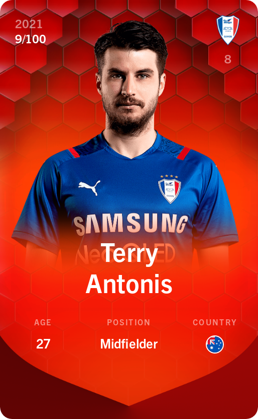 Sorare - Sorare Official - Terry Antonis 2021-22 • Rare 9/100 - NFT # 7334085177770489932737442567114578233775369933149822026145545976665294415246