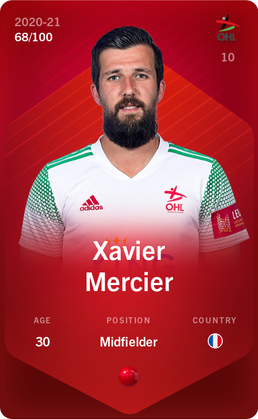 Sorare - Sorare Official - Xavier Mercier 2020-21 • Rare 68/100 - NFT # 6843629448049516249392380360577691395648591647239270645412192270298204549784
