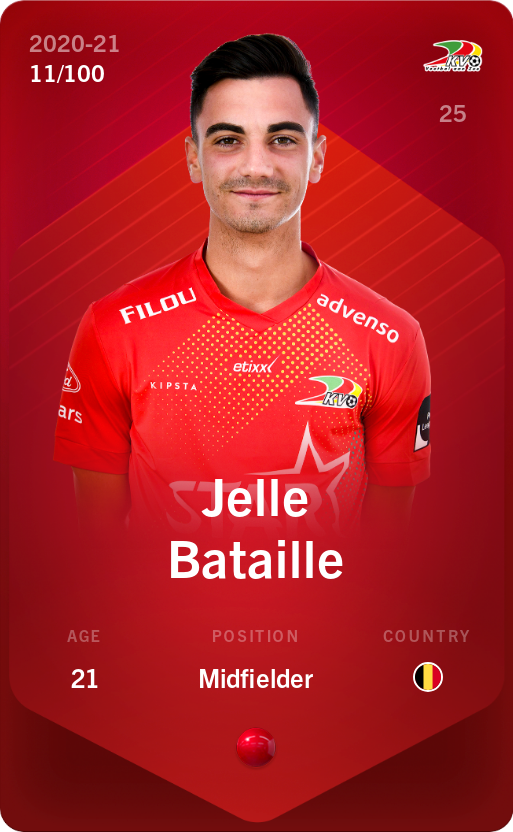 Sorare - Sorare Official - Jelle Bataille 2020-21 • Rare 11/100 - NFT # 34401785627595394811669861547544510577763004959834998285321024559413361340476