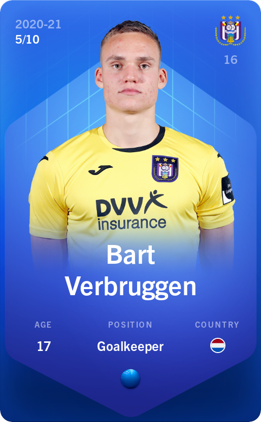 Sorare - Sorare Official - Bart Verbruggen 2020-21 • Super Rare 5/10 - NFT # 86858210950979623049726819055237744876629866009979248867097116860664844950318