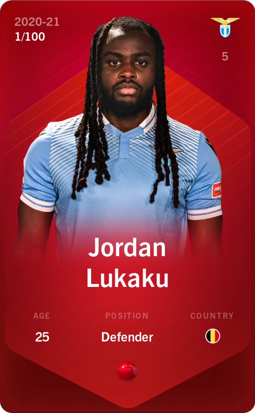 Sorare - Sorare Official - Jordan Lukaku 2020-21 • Rare 1/100 - NFT # 25339914257391687690677869705201710010952490062225143206671012464228228222786