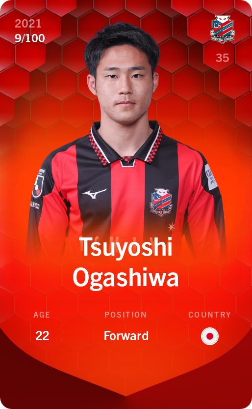 Sorare - Sorare Official - Tsuyoshi Ogashiwa 2021-22 • Rare 9/100 - NFT # 114457117568261539055962822799755932186428278767199788635845166193308913768849