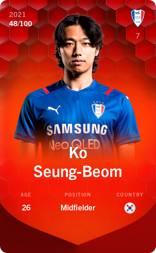Sorare - Sorare Official - Ko Seung-Beom 2021-22 • Rare 48/100 - NFT # 50882923435941726788293529801944918580251063584275562434294740494887313631979