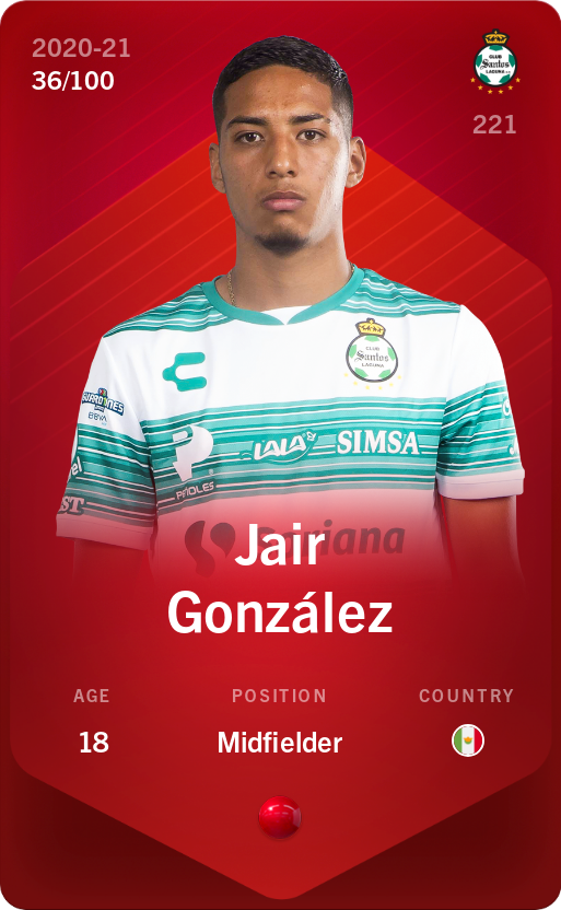Sorare - Sorare Official - Jair González 2020-21 • Rare 36/100 - NFT # 8724399834960896896146411236675400746810554920033863713654023327509325652601