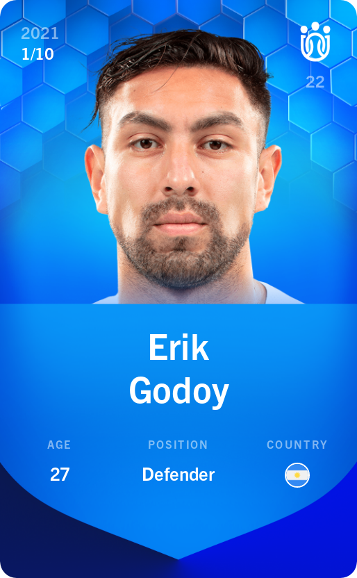 Sorare - Sorare Official - Erik Godoy 2021-22 • Super Rare 1/10 - NFT # 104262524636990465530441928281860914368990021307337164094234682929028126536029