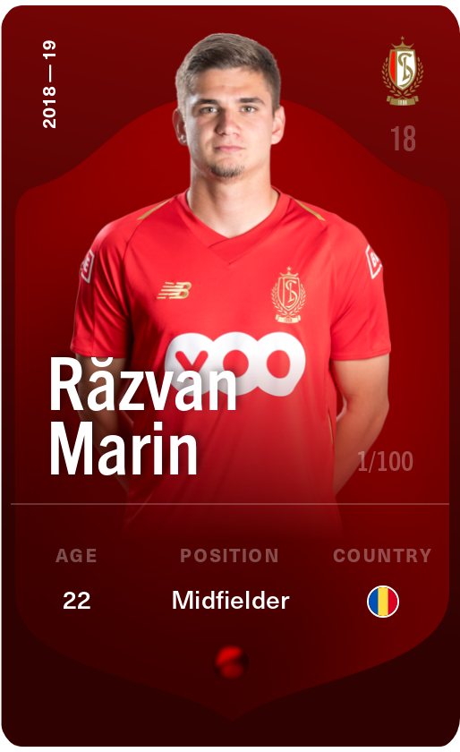 Sorare - Sorare Official - Răzvan Marin 2018-19 • Rare 1/100 - NFT # 69551080246825547810401060081188948485615116356842579472598485017113463481494