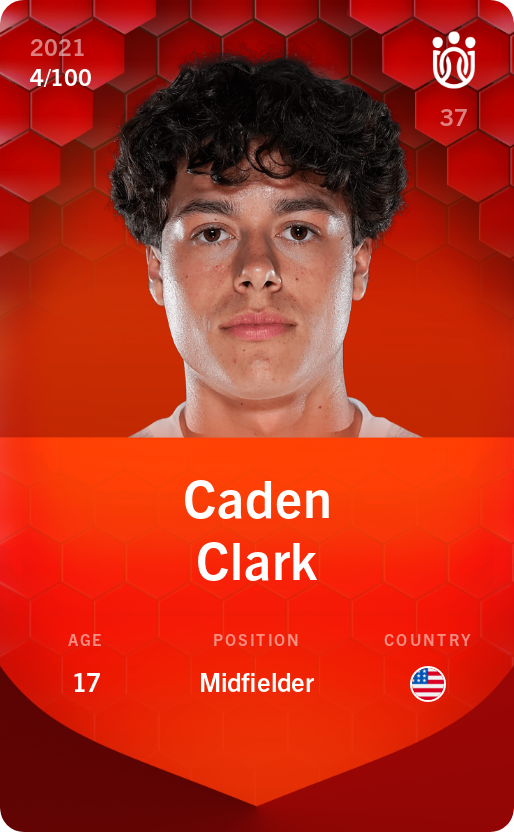 Sorare - Sorare Official - Caden Clark 2021-22 • Rare 4/100 - NFT # 70128261480338299293056183663385242119851156477906181493513205307906138080417