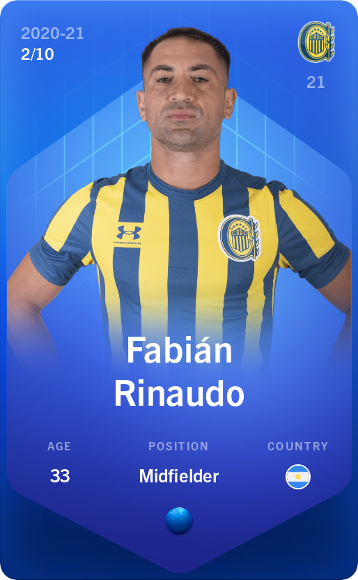 Sorare - Sorare Official - Fabián Rinaudo 2020-21 • Super Rare 2/10 - NFT # 55937748050771048246447568193347791495810531078501833420634682112885237119521