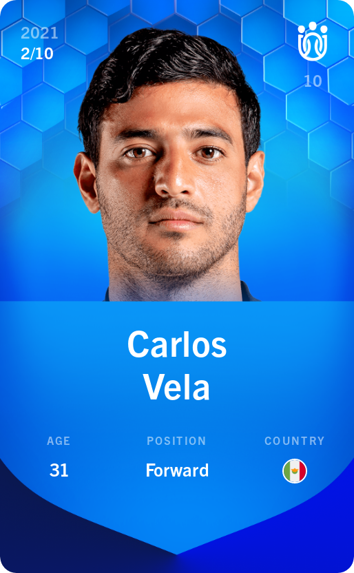 Sorare - Sorare Official - Carlos Vela 2021-22 • Super Rare 2/10 - NFT # 87631501704432022032626965431084501917686791264221417318612279646626608774155