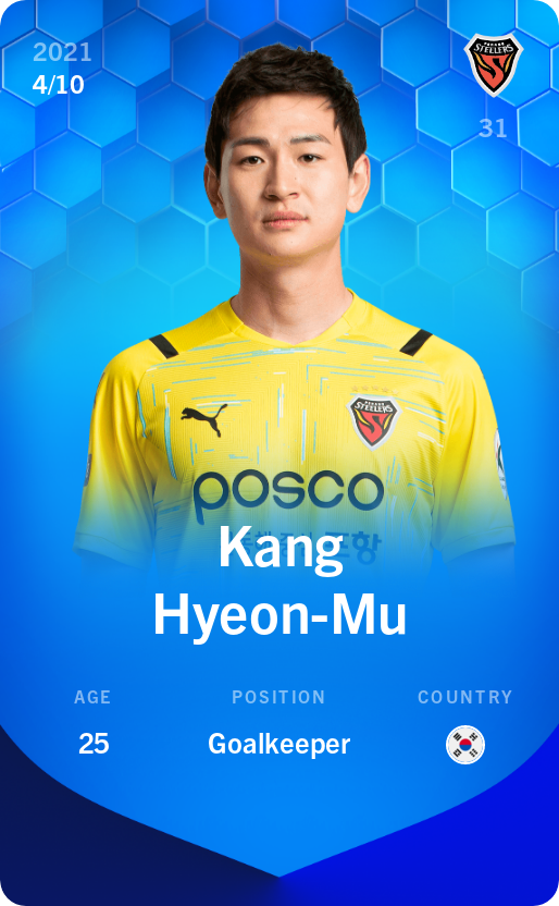 Sorare - Sorare Official - Kang Hyeon-Mu 2021-22 • Super Rare 4/10 - NFT # 3354211033464161767423720786560105663259014701269836248506831826041035715684