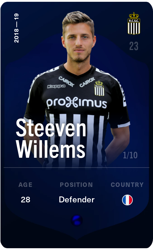 Sorare - Sorare Official - Steeven Willems 2018-19 • Super Rare 1/10 - NFT # 10866593211168998302482423428416977828708997585163306291697043060376326328539