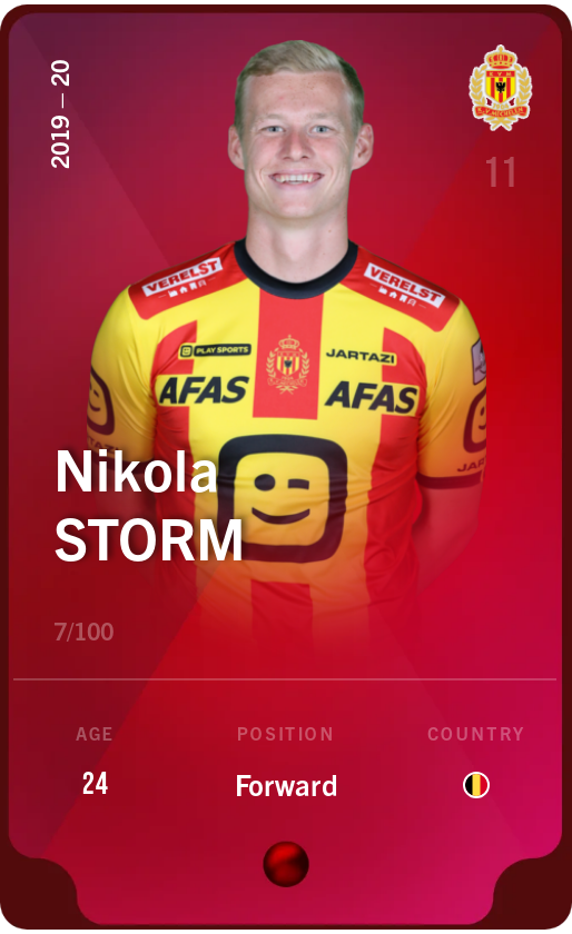 Sorare - Sorare Official - Nikola Storm 2019-20 • Rare 7/100 - NFT # 41682169153064277601463885044576065701901697376182262027261515321782436562311