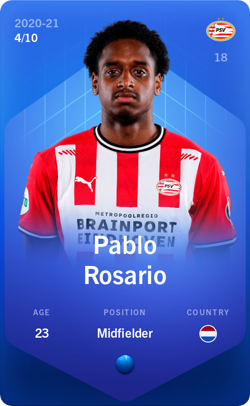 Sorare - Sorare Official - Pablo Rosario 2020-21 • Super Rare 4/10 - NFT # 112741684099546685577674822008212510055098141293340620305722325272755534879612