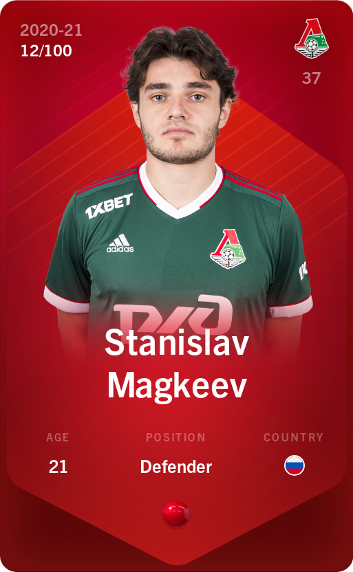 Sorare - Sorare Official - Stanislav Magkeev 2020-21 • Rare 12/100 - NFT # 6657044571437332850271948620434357217634586809175153833437734472891758307942