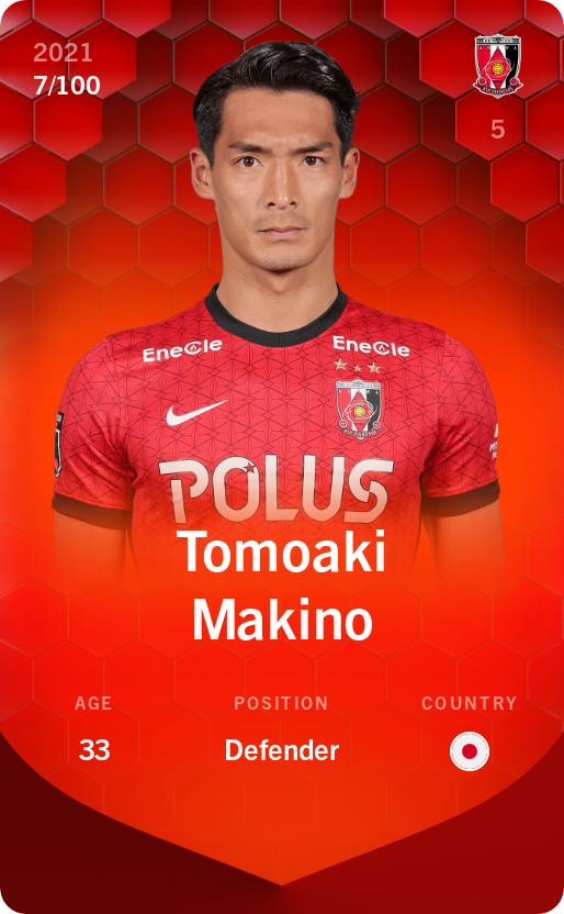 Sorare - Sorare Official - Tomoaki Makino 2021-22 • Rare 7/100 - NFT # 20635765749925879270920079934599422799518204937086266420551521520873256272756