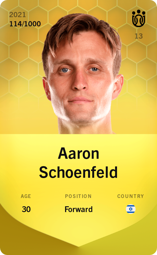 Sorare - Sorare Official - Aaron Schoenfeld 2021-22 • Limited 114/1000 - NFT # 35061621448463456868387589703085421355293419226788508901869175850903556865337