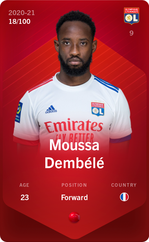 Sorare - Sorare Official - Moussa Dembélé 2020-21 • Rare 18/100 - NFT # 52205860567745806895359215144835360038915043082378457486487102381451920846255