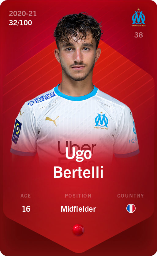 Sorare - Sorare Official - Ugo Bertelli 2020-21 • Rare 32/100 - NFT # 82364381276926726785738644151918466329589533158738136843998414007243340424292