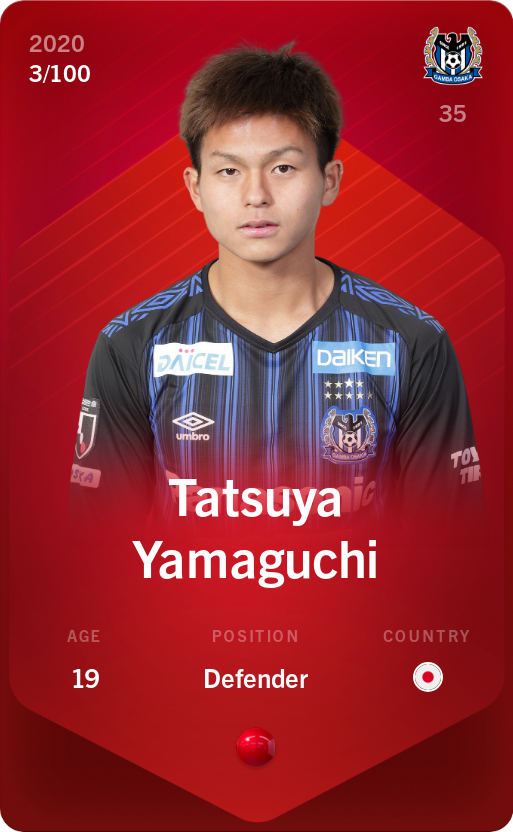 Sorare - Sorare Official - Tatsuya Yamaguchi 2020-21 • Rare 3/100 - NFT # 82142892333608974934169362942215826530975720174003277733562858055596851948665