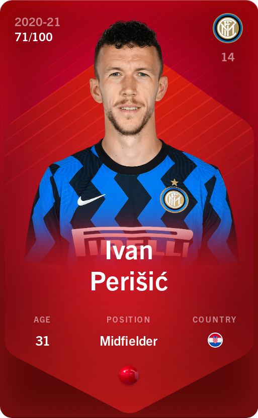 Sorare - Sorare Official - Ivan Perišić 2020-21 • Rare 71/100 - NFT # 52178851104529505002985687905530923097971559210234694580766705421403766139892