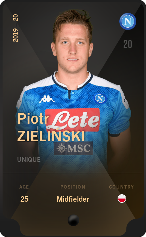Sorare - Sorare Official - Piotr Zieliński 2019-20 • Unique - NFT # 14664840110408489852636526818374208080672548722173509006544296122591096507476