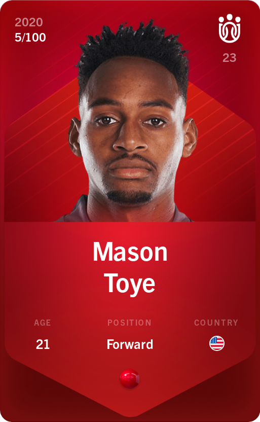 Sorare - Sorare Official - Mason Toye 2020-21 • Rare 5/100 - NFT # 93510992987428804447764347608963602247882313329486061561699878299483645674243