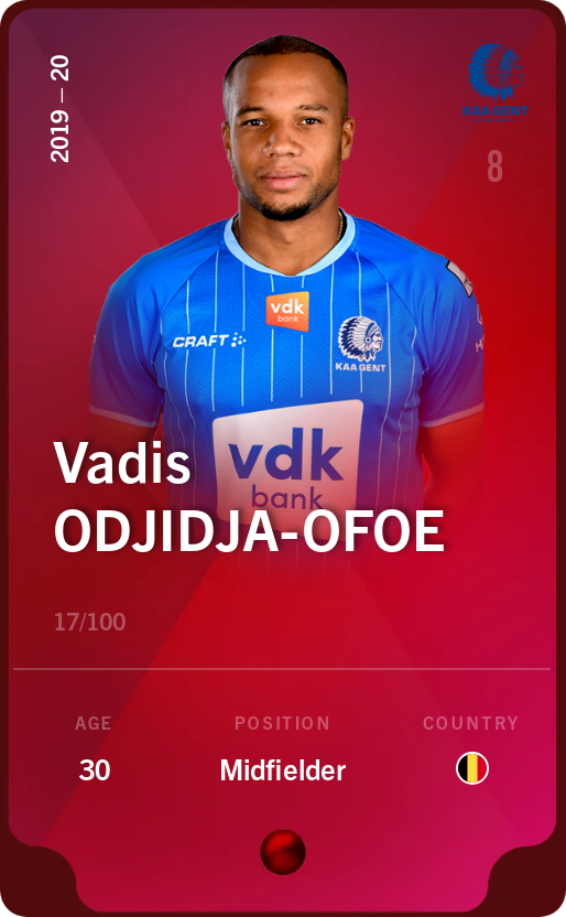 Sorare - Sorare Official - Vadis Odjidja-Ofoe 2019-20 • Rare 17/100 - NFT # 59170971497087247959256752386240330507593180201174511789169425839680767798890