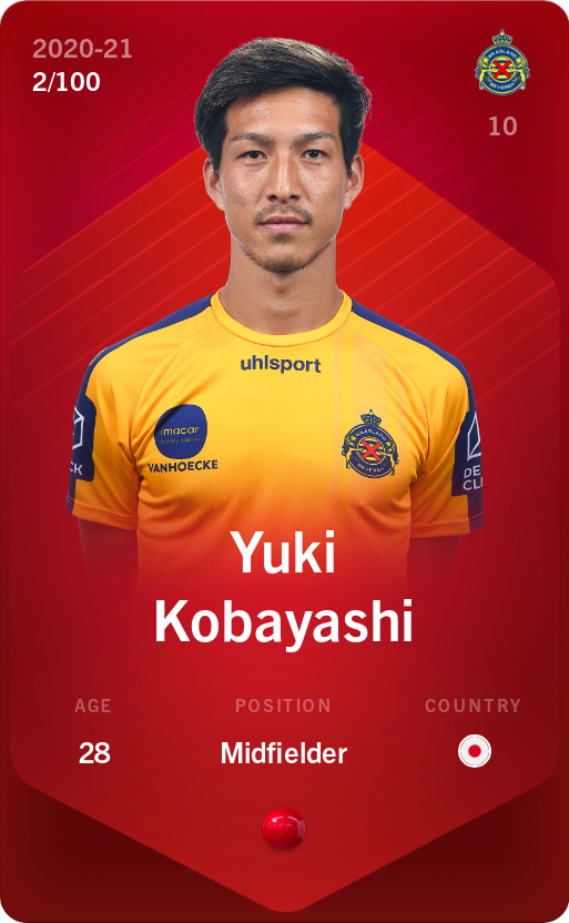 Sorare - Sorare Official - Yuki Kobayashi 2020-21 • Rare 2/100 - NFT # 32474762233630107442626540847415201710392976557529451264212469879042198294325