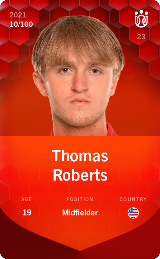 Sorare - Sorare Official - Thomas Roberts 2021-22 • Rare 10/100 - NFT # 85937468559596391902723869806583409586718788278357415067207670874129479011415