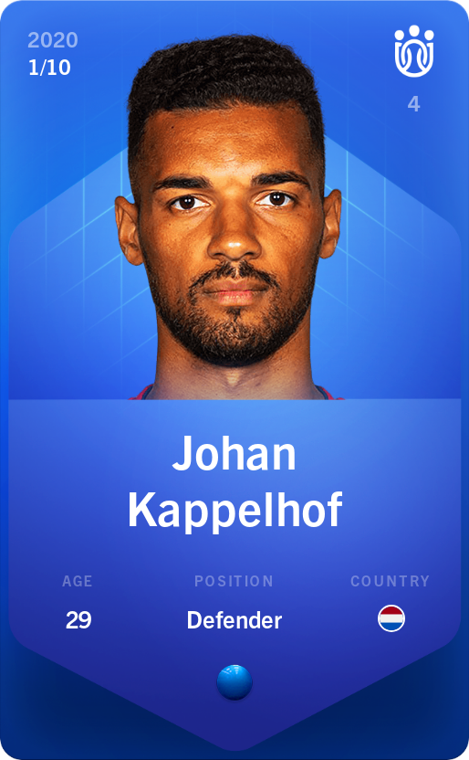 Sorare - Sorare Official - Johan Kappelhof 2020-21 • Super Rare 1/10 - NFT # 88592273382536106781070745597936758542692172876089936793397149514394440760967