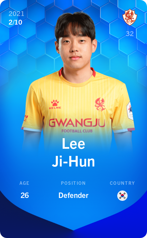 Sorare - Sorare Official - Lee Ji-Hun 2021-22 • Super Rare 2/10 - NFT # 54086614606000785194902753792173537986808576814681476023350186220694314510541