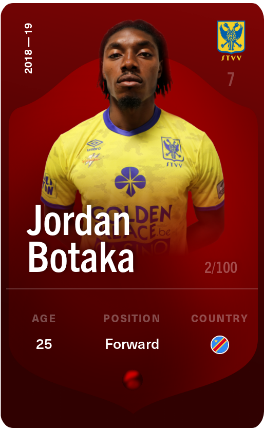 Sorare - Sorare Official - Jordan Botaka 2018-19 • Rare 2/100 - NFT # 44738160437327985012119938702303754411198538194130158985922740095128887974361