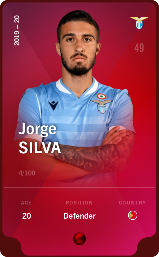 Sorare - Sorare Official - Jorge Silva 2019-20 • Rare 4/100 - NFT # 8686859815183406086640649158041510087217966576807908411275102428951173104421