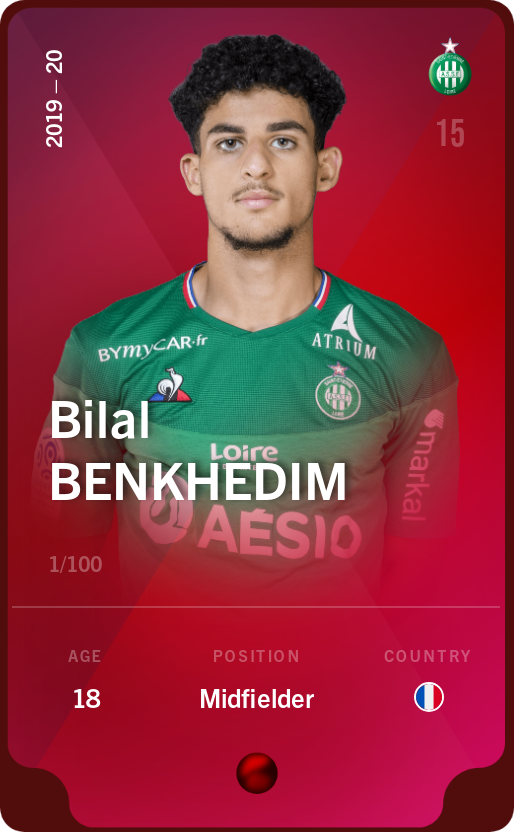 Sorare - Sorare Official - Bilal Benkhedim 2019-20 • Rare 1/100 - NFT # 29457109189292905942371003961533785849292257716849348975841880669780376181014