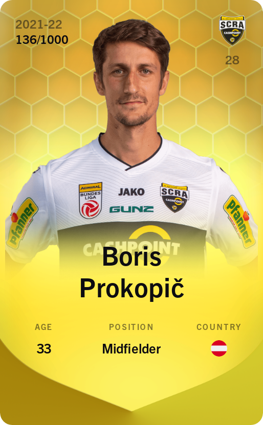 Sorare - Sorare Official - Boris Prokopič 2021-22 • Limited 136/1000 - NFT # 57266187804752774284505149839832449588334502071404971432179323446095713783743