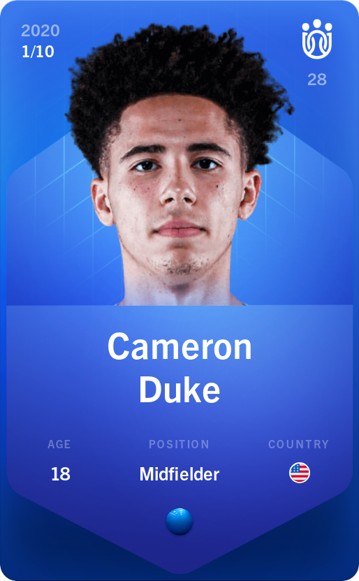 Sorare - Sorare Official - Cameron Duke 2020-21 • Super Rare 1/10 - NFT # 46591757116971830760872287713454730237706175173071768068582617189269111571173