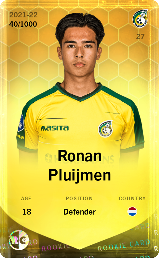 Sorare - Sorare Official - Ronan Pluijmen 2021-22 • Limited 40/1000 - NFT # 10425172226374264501269693765806106336104068343692356978567757287509653479247