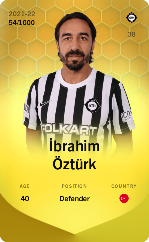 Sorare - Sorare Official - İbrahim Öztürk 2021-22 • Limited 54/1000 - NFT # 28428020570146072693590968676373408986237230898982923762439171496961296867709