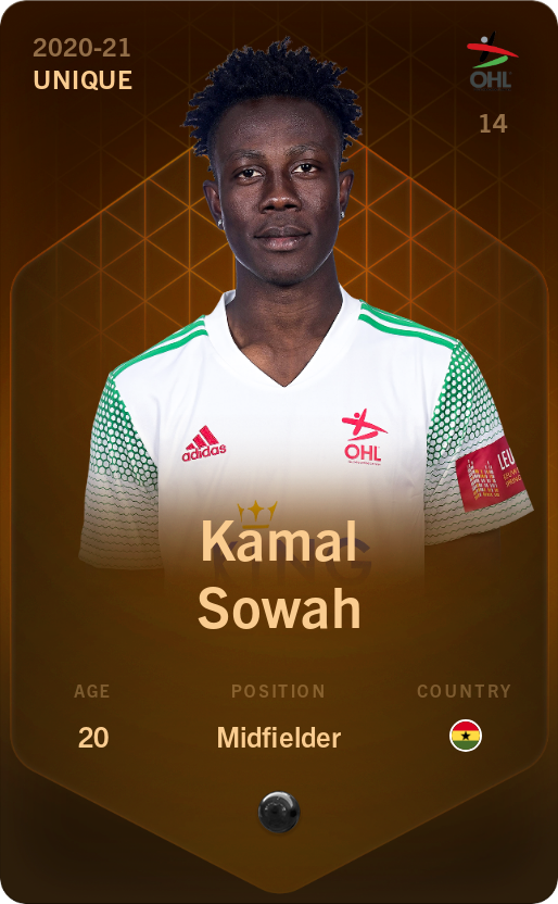 Sorare - Sorare Official - Kamal Sowah 2020-21 • Unique - NFT # 110236008916421830526956678388739655327058229853065970137798655507721510922235