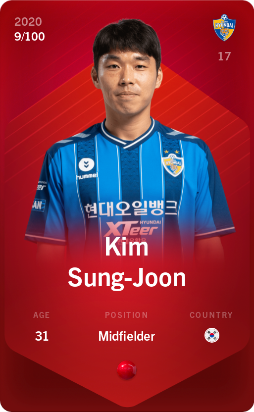Sorare - Sorare Official - Kim Sung-Joon 2020-21 • Rare 9/100 - NFT # 22693600902590740009438689498676630268747502035590955881312048507546113689052