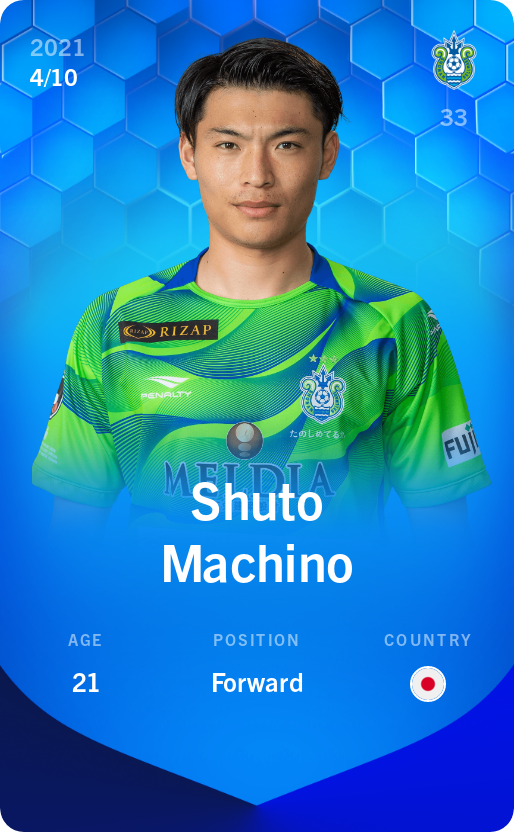 Sorare - Sorare Official - Shuto Machino 2021-22 • Super Rare 4/10 - NFT # 85361818666609501993804450677953455336373777689225783320708943740902593323772
