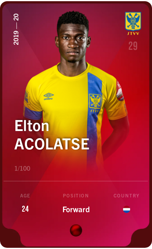 Sorare - Sorare Official - Elton Acolatse 2019-20 • Rare 1/100 - NFT # 14332304685460210142940012882431331091835740068858709437766316953484627143259