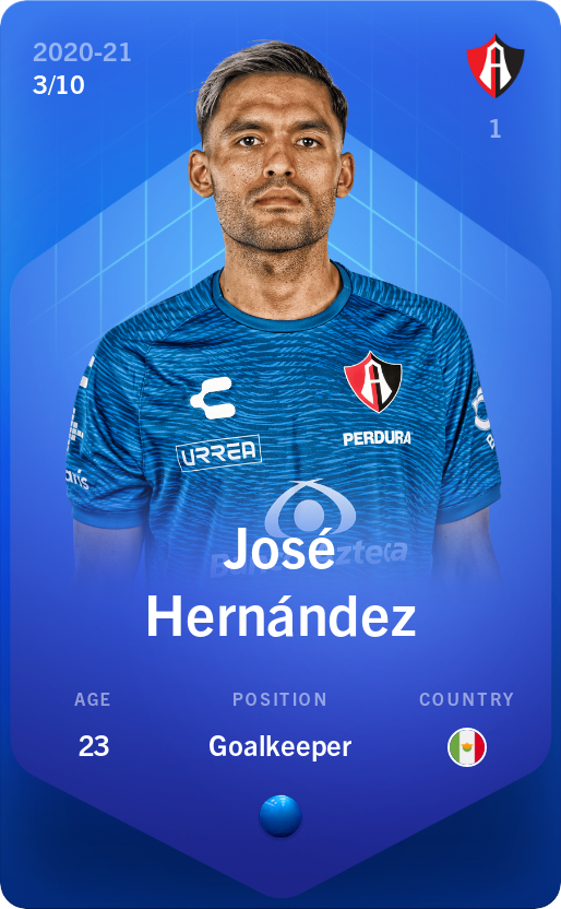 Sorare - Sorare Official - José Hernández 2020-21 • Super Rare 3/10 - NFT # 62215258652615291684469175549272863106887428845681907376454194453452665238818
