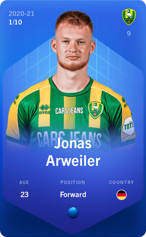 Sorare - Sorare Official - Jonas Arweiler 2020-21 • Super Rare 1/10 - NFT # 104346629043525756608807783579820325761711941746070869241338304753218539531158