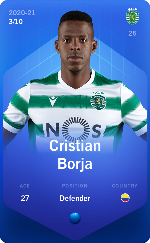 Sorare - Sorare Official - Cristian Borja 2020-21 • Super Rare 3/10 - NFT # 38348504690152532326579939717271542777062120640373944307563024373716499896520