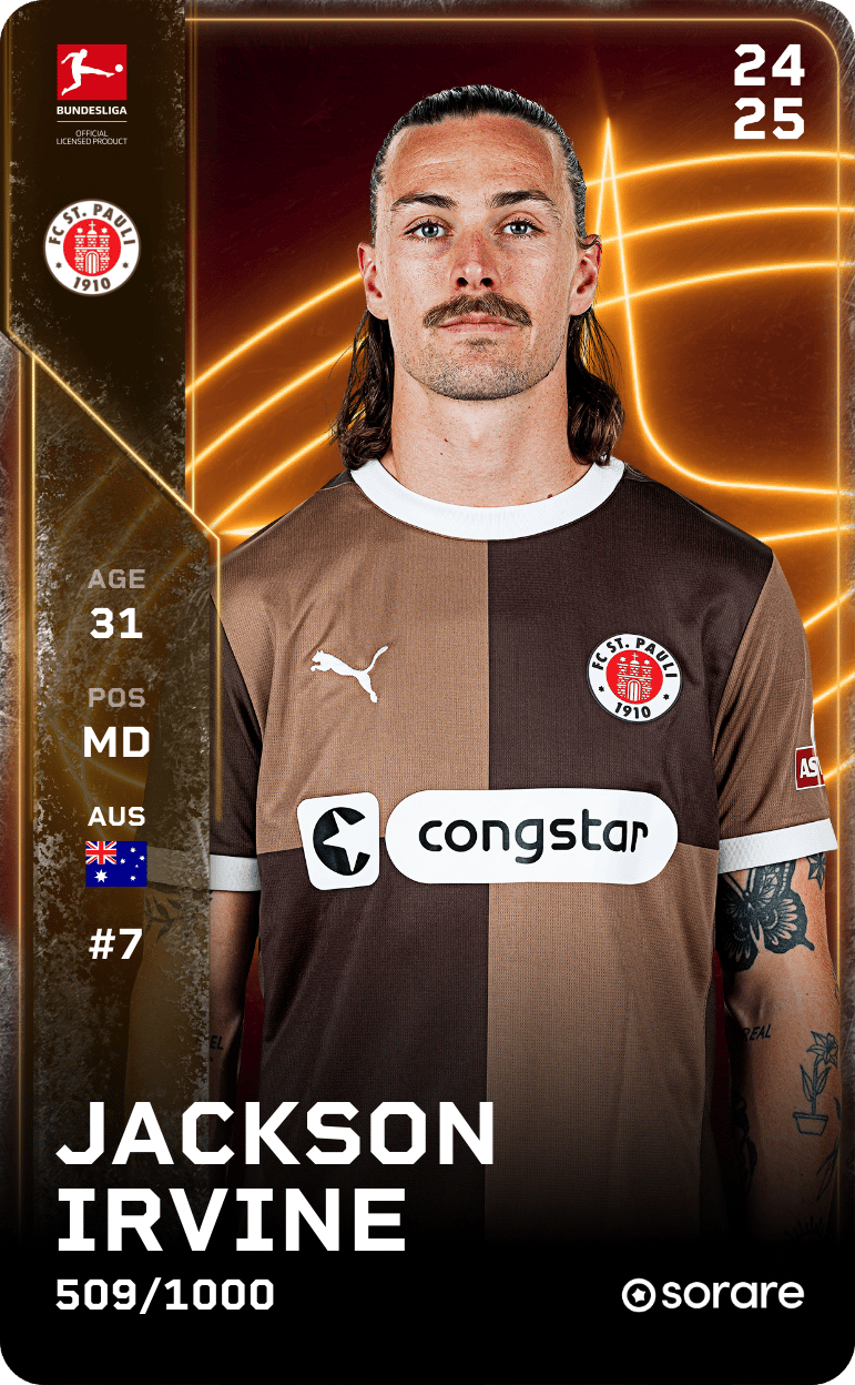 Jackson Irvine 2024-25 • Limited 509/1000