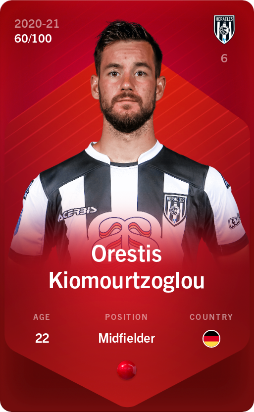 Sorare - Sorare Official - Orestis Kiomourtzoglou 2020-21 • Rare 60/100 - NFT # 24660164330602780263587119024246186660207989345886773932534439797204138583210